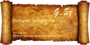 Gulyás Szigfrid névjegykártya