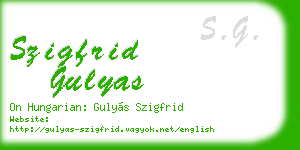 szigfrid gulyas business card